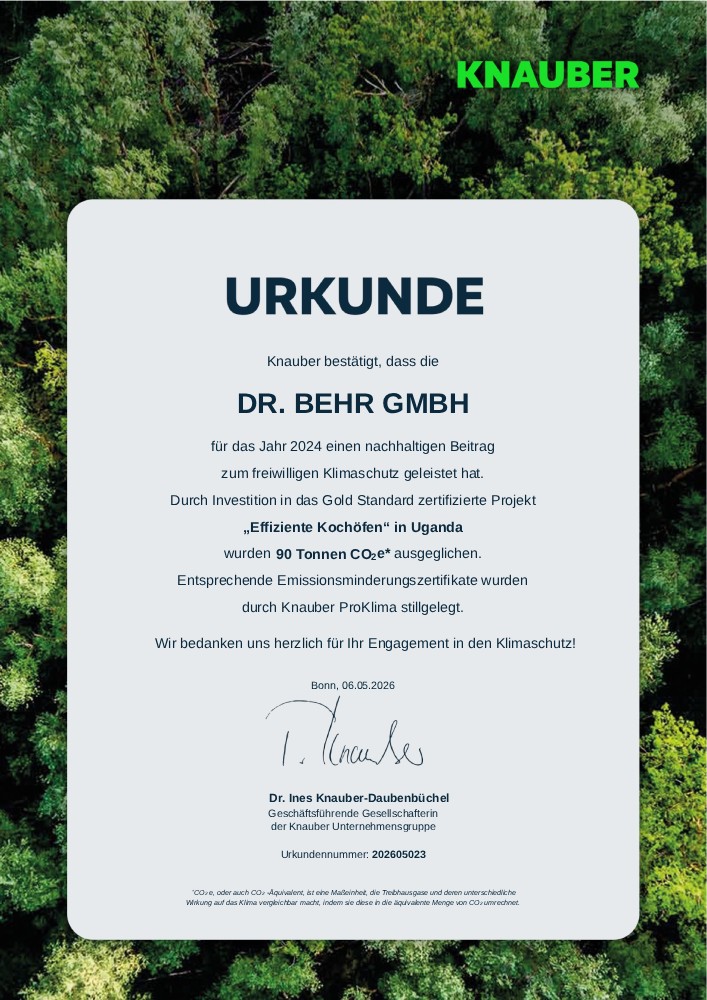 Dr. Behr Urkunde 2024
